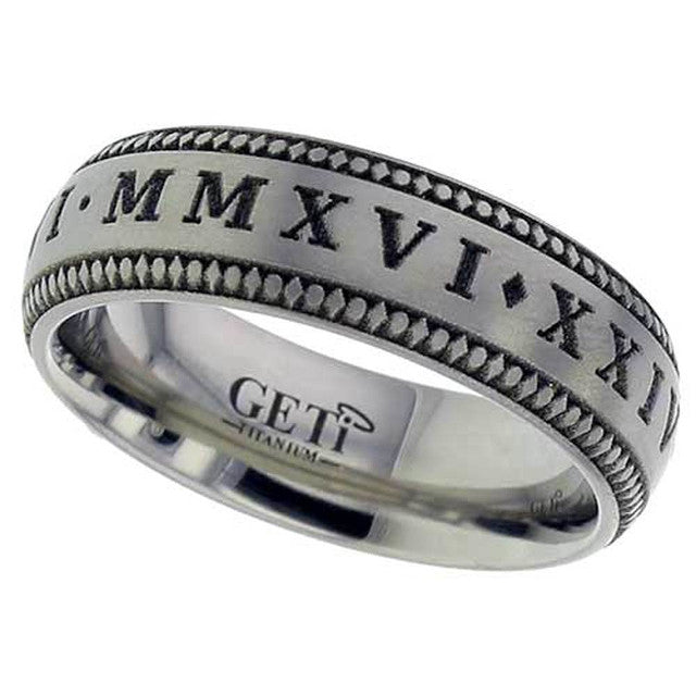 Titanium Roman Numeral Ring - 2204RN-VIN1