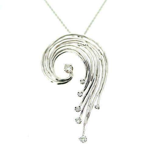 White Gold & Diamond Designer Pendant-4700-Ogham Jewellery