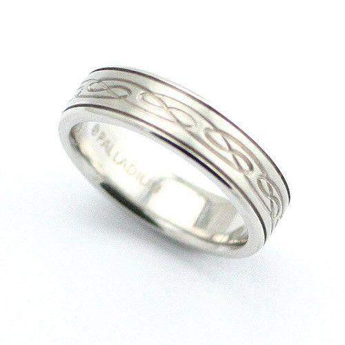 White or Yellow Gold Spinning Celtic Ring - W3937K-Ogham Jewellery