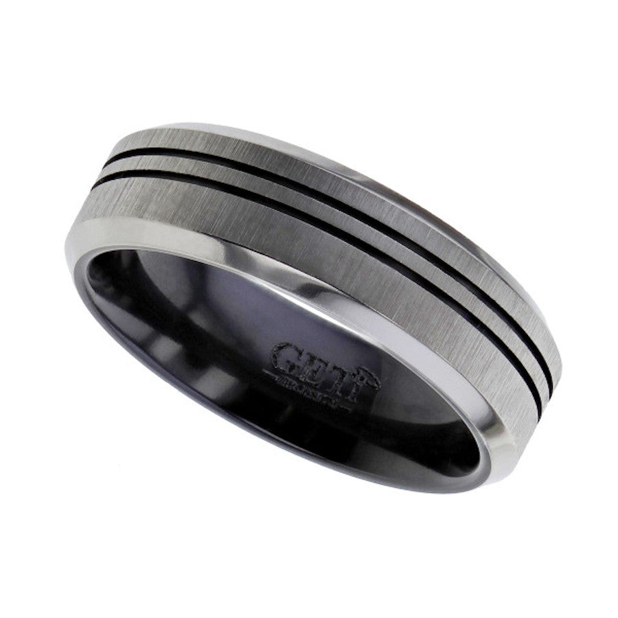 Zirconium Grooved Ring - Z157CHRB-LIN